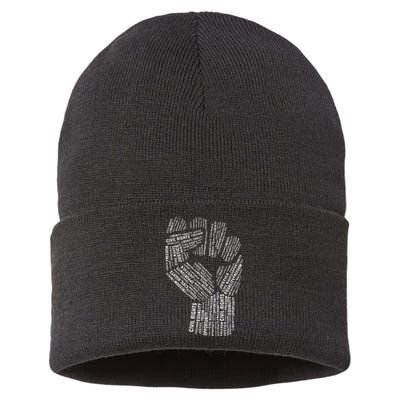 Civil Rights Black Power Fist March For Justice Sustainable Knit Beanie