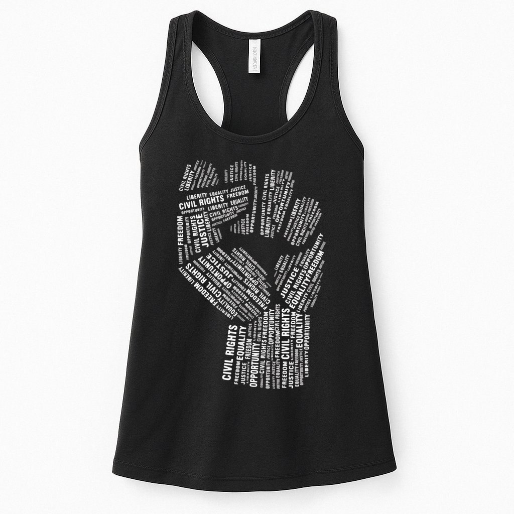 Civil Rights Black Power Fist March For Justice Womens Tank Top