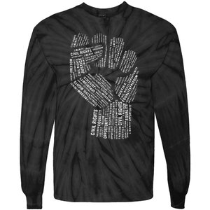 Civil Rights Black Power Fist March For Justice Tie-Dye Long Sleeve Shirt