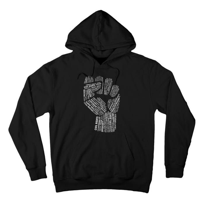 Civil Rights Black Power Fist March For Justice Tall Hoodie