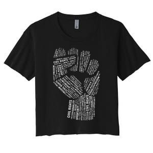 Civil Rights Black Power Fist March For Justice Women's Crop Top Tee