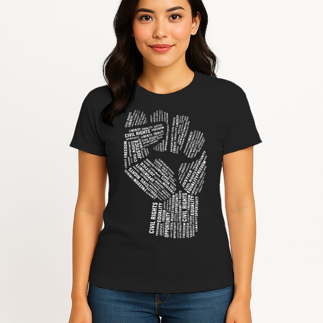 Civil Rights Black Power Fist March For Justice Womens T-Shirt