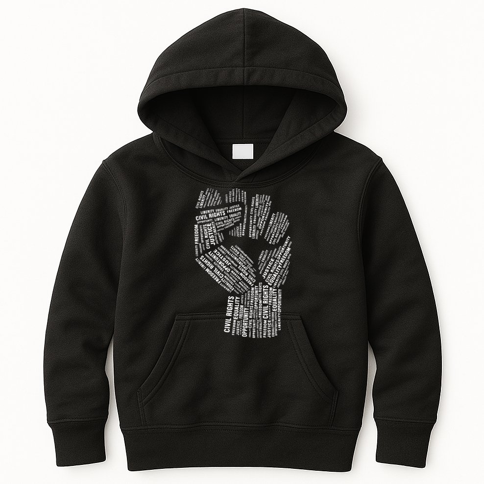 Civil Rights Black Power Fist March For Justice Kids Hoodie