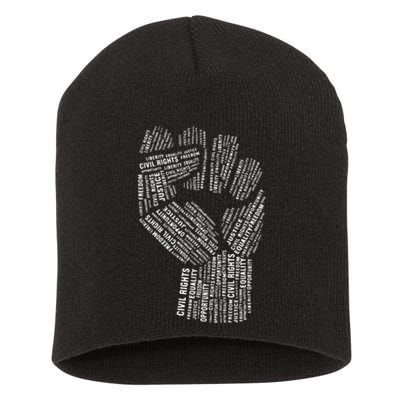 Civil Rights Black Power Fist March For Justice Short Acrylic Beanie