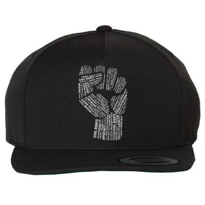 Civil Rights Black Power Fist March For Justice Wool Snapback Cap