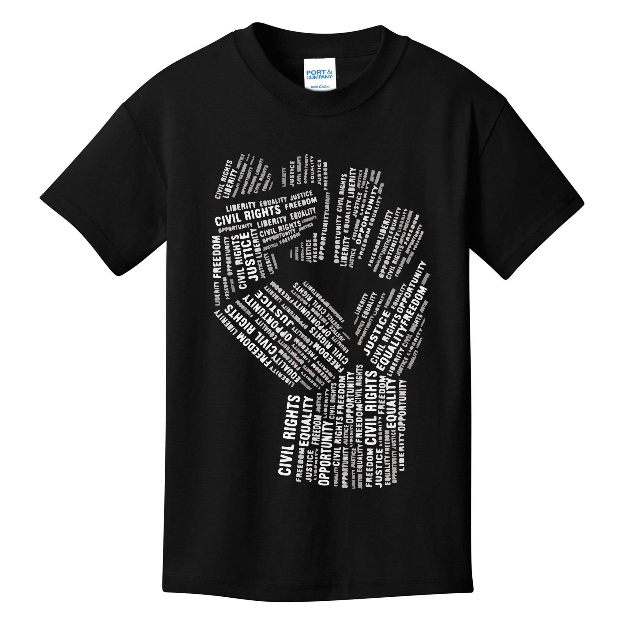 Civil Rights Black Power Fist March For Justice Kids T-Shirt