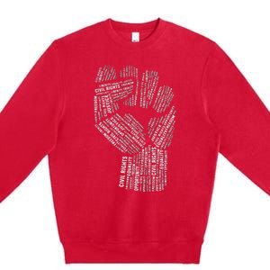 Civil Rights Black Power Fist March For Justice Premium Crewneck Sweatshirt