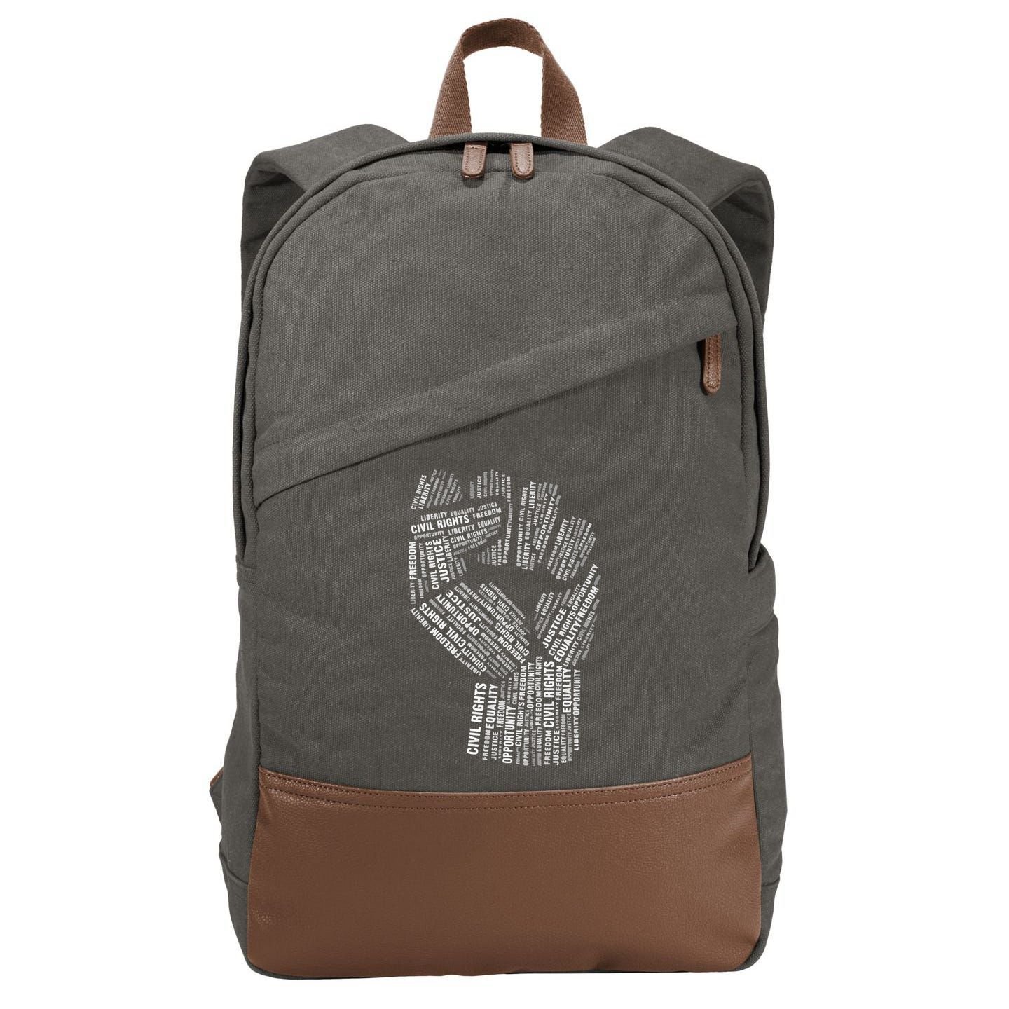Civil Rights Black Power Fist March For Justice Cotton Canvas Backpack