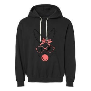 Cute Rabbit Bunny Blowing Bubble Gum Easter Day Garment-Dyed Fleece Hoodie