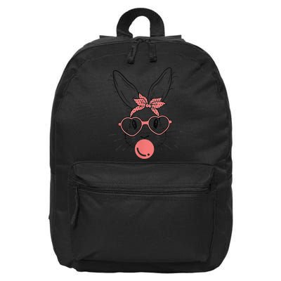 Cute Rabbit Bunny Blowing Bubble Gum Easter Day 16 in Basic Backpack