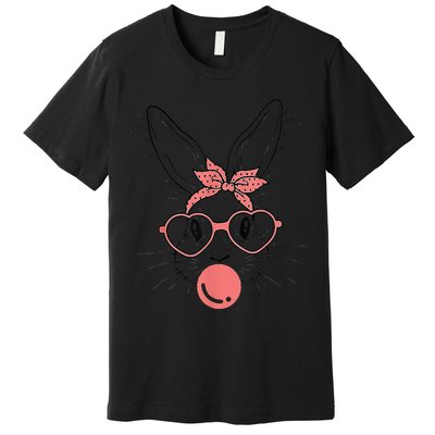 Cute Rabbit Bunny Blowing Bubble Gum Easter Day Premium T-Shirt
