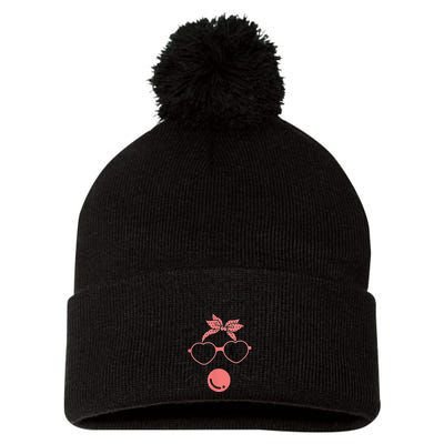 Cute Rabbit Bunny Blowing Bubble Gum Easter Day Pom Pom 12in Knit Beanie