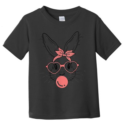 Cute Rabbit Bunny Blowing Bubble Gum Easter Day Toddler T-Shirt