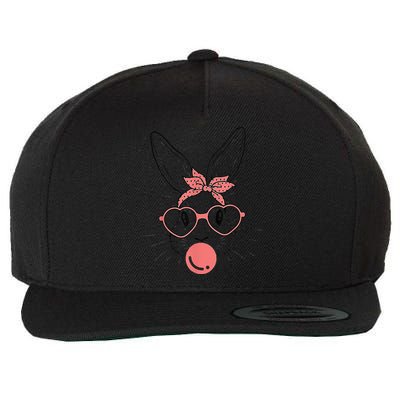Cute Rabbit Bunny Blowing Bubble Gum Easter Day Wool Snapback Cap