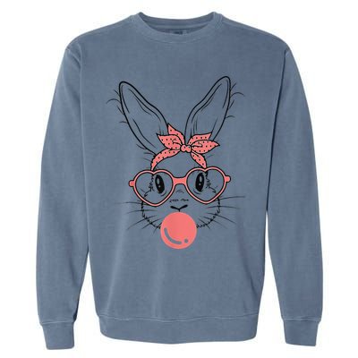 Cute Rabbit Bunny Blowing Bubble Gum Easter Day Garment-Dyed Sweatshirt