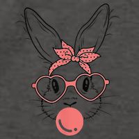 Cute Rabbit Bunny Blowing Bubble Gum Easter Day Vector Backpack