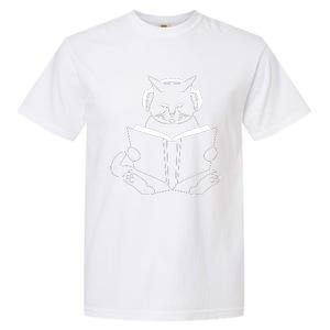 Cat Reading Book With Headphones Garment-Dyed Heavyweight T-Shirt