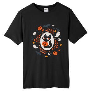 Cute Retro Black Cat Fall Halloween Cool Gift Tall Fusion ChromaSoft Performance T-Shirt