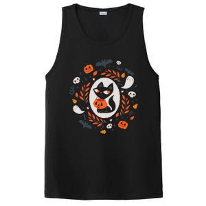 Cute Retro Black Cat Fall Halloween Cool Gift PosiCharge Competitor Tank