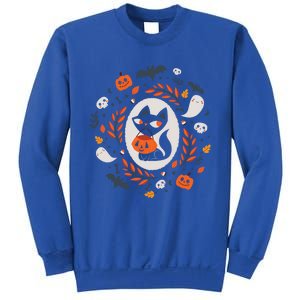 Cute Retro Black Cat Fall Halloween Cool Gift Sweatshirt