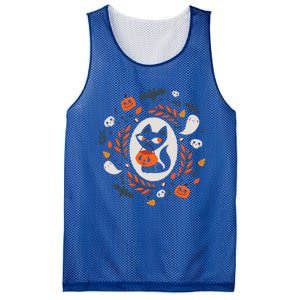 Cute Retro Black Cat Fall Halloween Cool Gift Mesh Reversible Basketball Jersey Tank