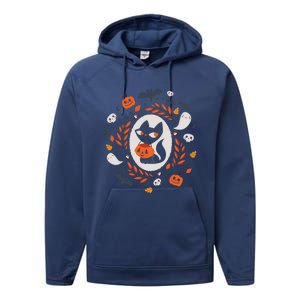 Cute Retro Black Cat Fall Halloween Cool Gift Performance Fleece Hoodie