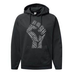 Civil Rights Black Power Fist March For Justice Performance Fleece Hoodie