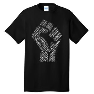 Civil Rights Black Power Fist March For Justice Tall T-Shirt