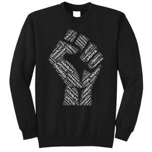 Civil Rights Black Power Fist March For Justice Tall Sweatshirt