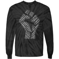 Civil Rights Black Power Fist March For Justice Tie-Dye Long Sleeve Shirt