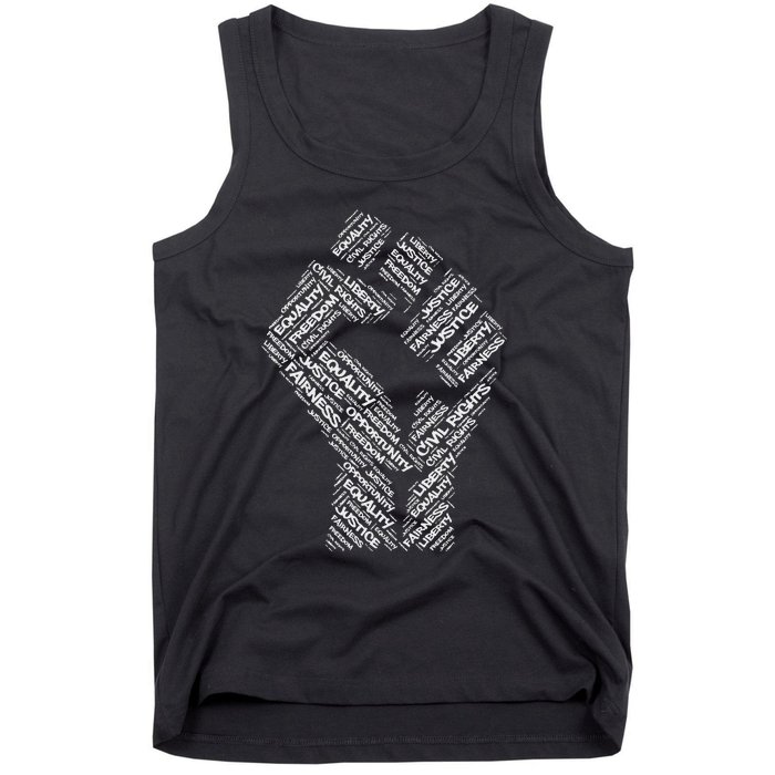 Civil Rights Black Power Fist March For Justice Tank Top