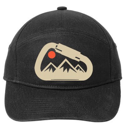 Climbing Rock Bouldering Climb Carabiner Climbers Gifts 7-Panel Snapback Hat