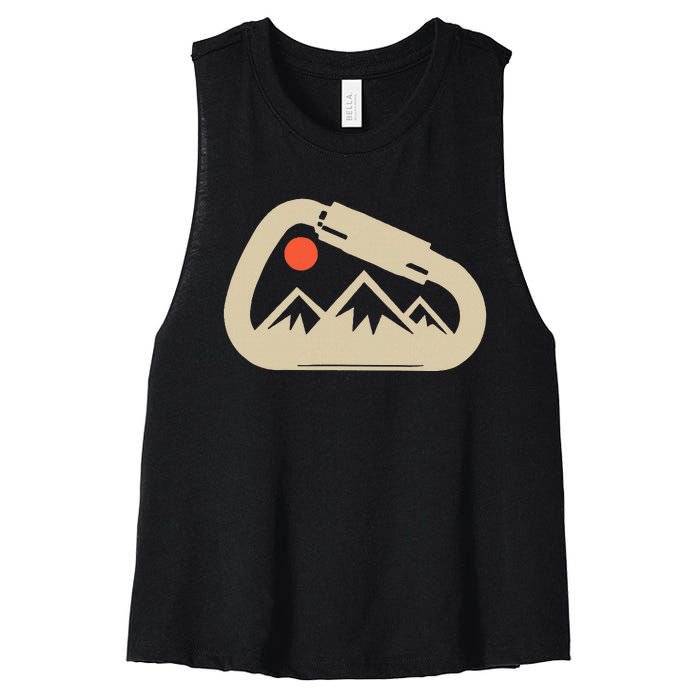 Climbing Rock Bouldering Climb Carabiner Climbers Gifts Women's Racerback Cropped Tank