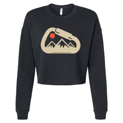 Climbing Rock Bouldering Climb Carabiner Climbers Gifts Cropped Pullover Crew