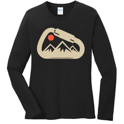 Climbing Rock Bouldering Climb Carabiner Climbers Gifts Ladies Long Sleeve Shirt