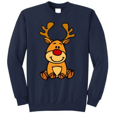 Cute Reindeer Baby Red Nose Christmas Xmas Tall Sweatshirt