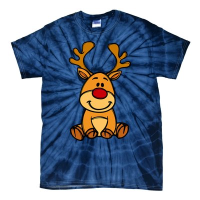 Cute Reindeer Baby Red Nose Christmas Xmas Tie-Dye T-Shirt