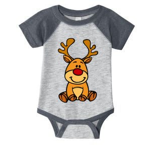 Cute Reindeer Baby Red Nose Christmas Xmas Infant Baby Jersey Bodysuit