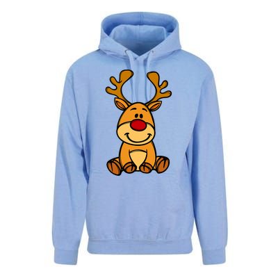 Cute Reindeer Baby Red Nose Christmas Xmas Unisex Surf Hoodie