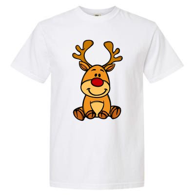 Cute Reindeer Baby Red Nose Christmas Xmas Garment-Dyed Heavyweight T-Shirt