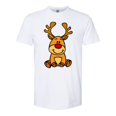 Cute Reindeer Baby Red Nose Christmas Xmas Softstyle CVC T-Shirt