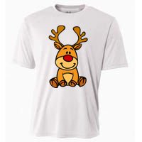 Cute Reindeer Baby Red Nose Christmas Xmas Cooling Performance Crew T-Shirt