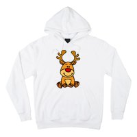 Cute Reindeer Baby Red Nose Christmas Xmas Hoodie