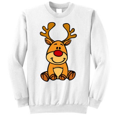 Cute Reindeer Baby Red Nose Christmas Xmas Sweatshirt