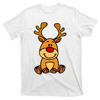 Cute Reindeer Baby Red Nose Christmas Xmas T-Shirt