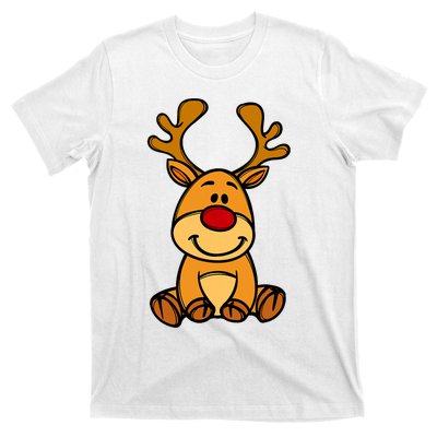 Cute Reindeer Baby Red Nose Christmas Xmas T-Shirt