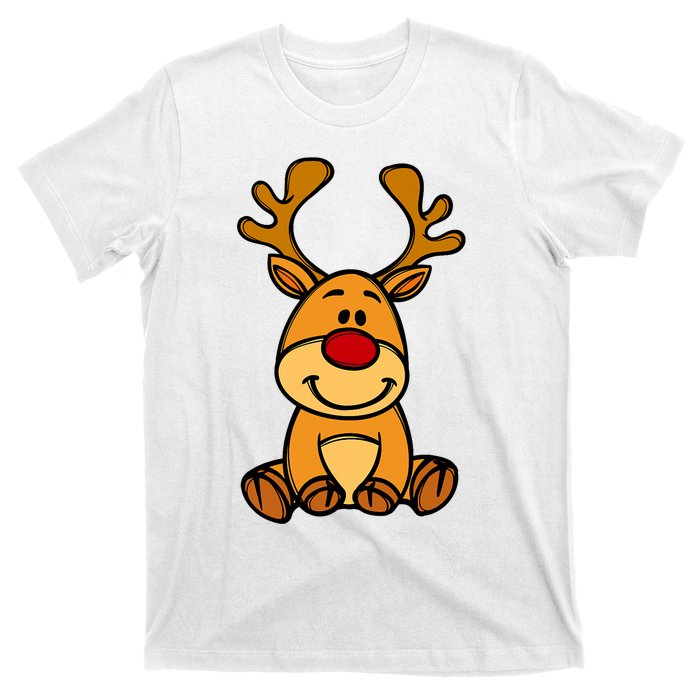 Cute Reindeer Baby Red Nose Christmas Xmas T-Shirt