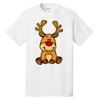 Cute Reindeer Baby Red Nose Christmas Xmas Tall T-Shirt