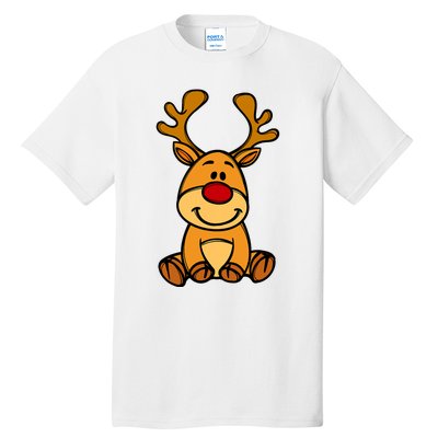 Cute Reindeer Baby Red Nose Christmas Xmas Tall T-Shirt