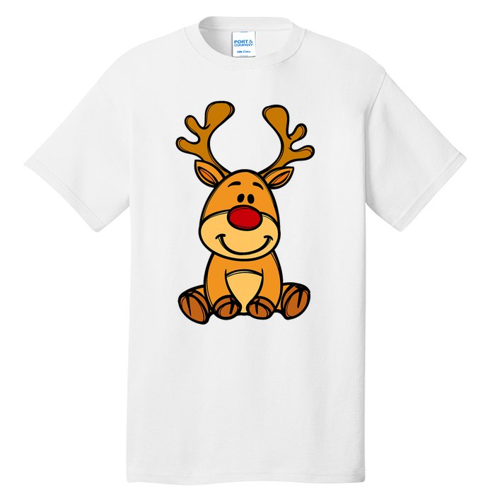 Cute Reindeer Baby Red Nose Christmas Xmas Tall T-Shirt